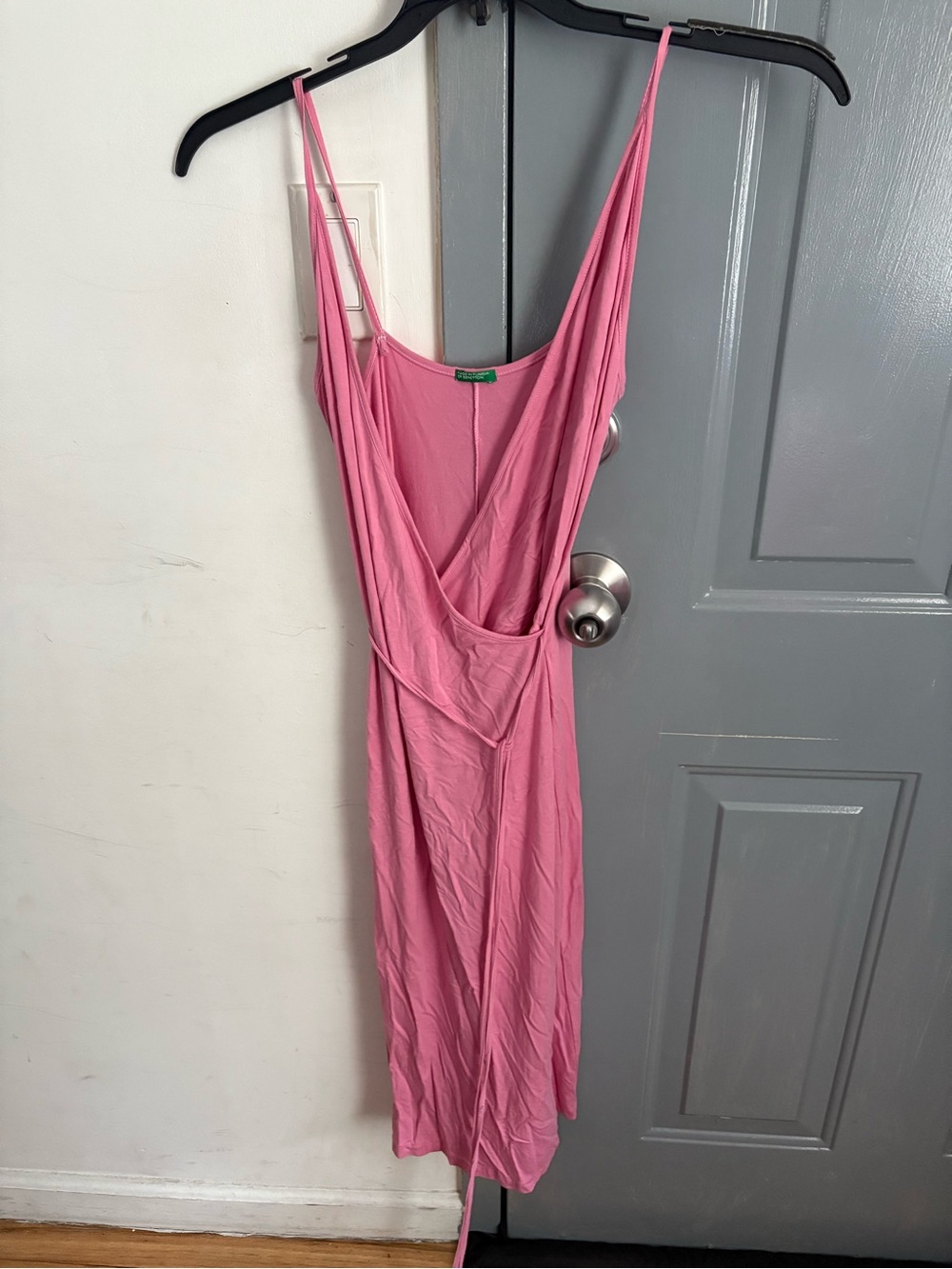 United Colors Of Benetton Pink Strapless Draped Slip Dress with Thin Straps